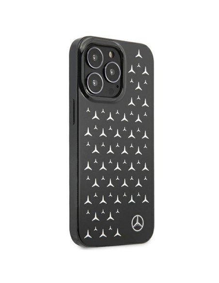 Mercedes Silver Stars Pattern dėklas, skirtas iPhone 13 Pro / iPhone 13 - juodas Mercedes Silver Stars Pattern dėklas, skirtas iPhone 13 Pro / iPhone 13 - juodas