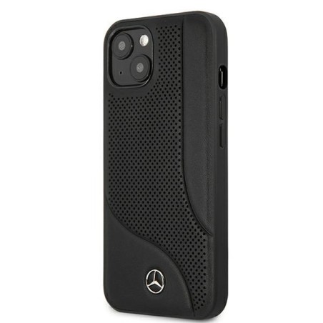 Mercedes Leather Perforated Area dėklas iPhone 13 mini - juodas Mercedes Leather Perforated Area dėklas iPhone 13 mini - juodas