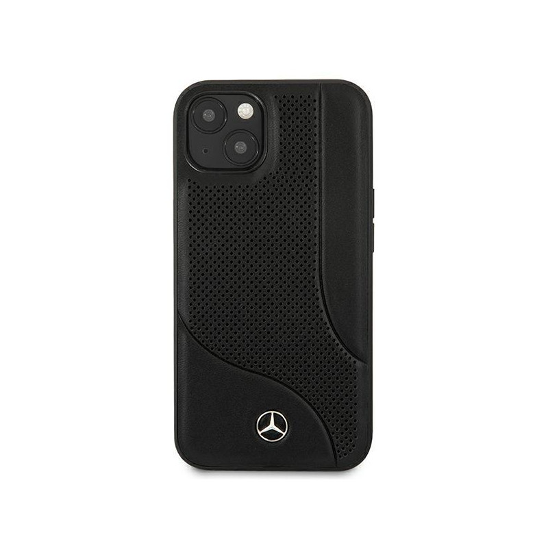 Mercedes Leather Perforated Area dėklas iPhone 13 mini - juodas