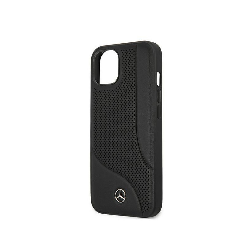 Mercedes Leather Perforated Area dėklas iPhone 13 mini - juodas