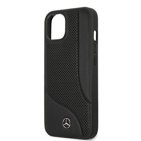 Mercedes Leather Perforated Area dėklas iPhone 13 mini - juodas Mercedes Leather Perforated Area dėklas iPhone 13 mini - juodas