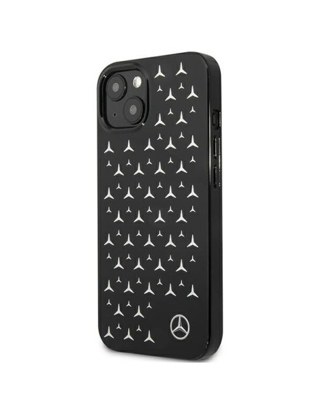 Mercedes Silver Stars Pattern dėklas iPhone 13 mini - juodas Mercedes Silver Stars Pattern dėklas iPhone 13 mini - juodas