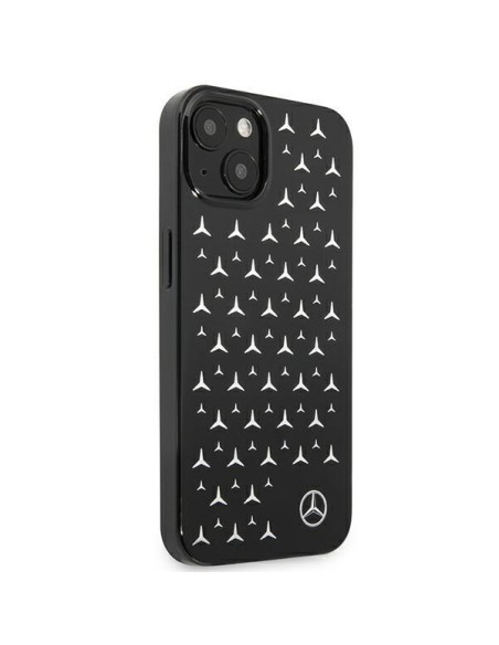 Mercedes Silver Stars Pattern dėklas iPhone 13 mini - juodas Mercedes Silver Stars Pattern dėklas iPhone 13 mini - juodas