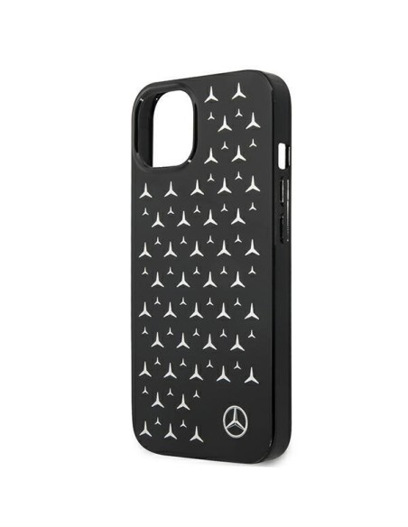 Mercedes Silver Stars Pattern dėklas iPhone 13 mini - juodas Mercedes Silver Stars Pattern dėklas iPhone 13 mini - juodas