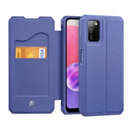 DUX DUCIS Skin X dėklo dėklo dangtelis su atvartu, skirtas Samsung Galaxy A03s mėlynas