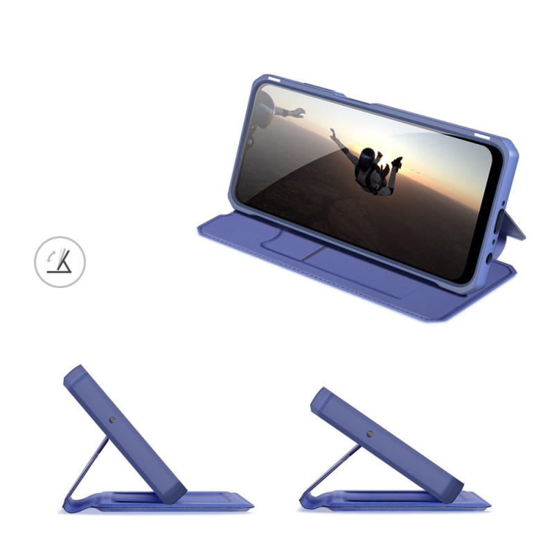 DUX DUCIS Skin X dėklo dėklo dangtelis su atvartu, skirtas Samsung Galaxy A03s mėlynas