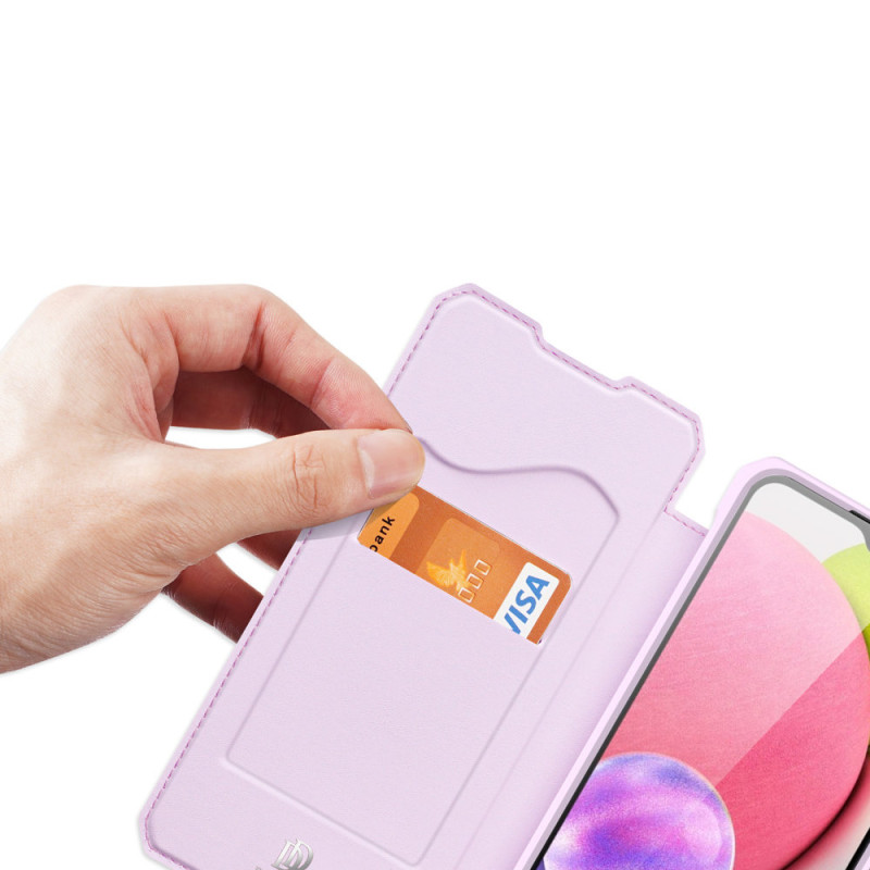 DUX DUCIS Skin X dėklo dėklo dangtelis su atvartu, skirtas Samsung Galaxy A03s rožinės spalvos