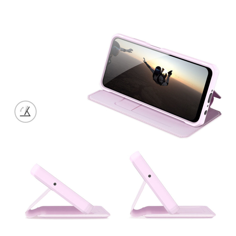 DUX DUCIS Skin X dėklo dėklo dangtelis su atvartu, skirtas Samsung Galaxy A03s rožinės spalvos