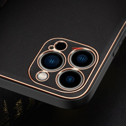 Dux Ducis Yolo elegantiškas dėklas su ekologiškos odos dangteliu iPhone 13 Pro raudonas