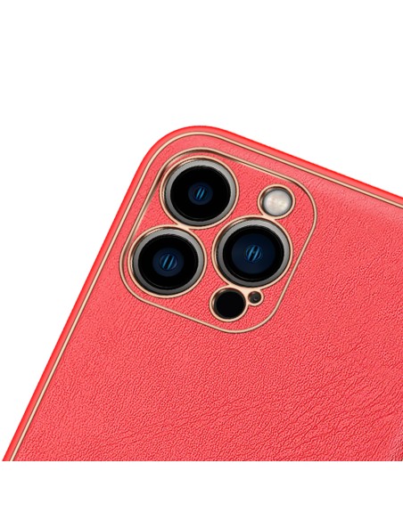 Elegantiškas Dux Ducis Yolo dėklas su ekologiškos odos dangteliu, skirtas iPhone 13 Pro Max raudonas