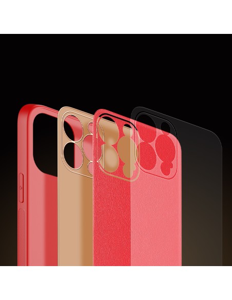 Elegantiškas Dux Ducis Yolo dėklas su ekologiškos odos dangteliu, skirtas iPhone 13 Pro Max raudonas