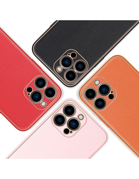 Elegantiškas Dux Ducis Yolo dėklas su ekologiškos odos dangteliu, skirtas iPhone 13 Pro Max raudonas