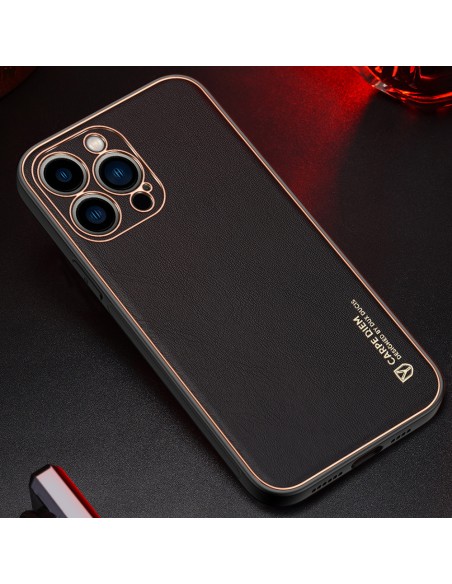 Elegantiškas Dux Ducis Yolo dėklas su ekologiškos odos dangteliu, skirtas iPhone 13 Pro Max raudonas