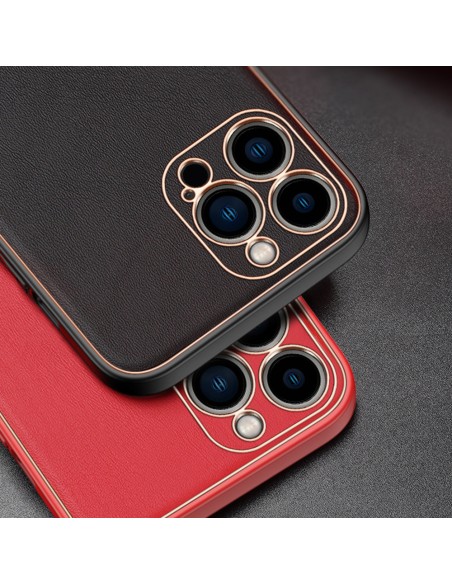 Elegantiškas Dux Ducis Yolo dėklas su ekologiškos odos dangteliu, skirtas iPhone 13 Pro Max raudonas