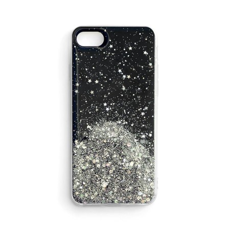Star Glitter dėklo dangtelis iPhone 13 mini, blizgus blizgantis dangtelis, juodas Star Glitter dėklo dangtelis iPhone 13 mini, blizgus blizgantis dangtelis, juodas