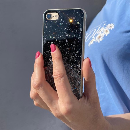 Star Glitter dėklo dangtelis iPhone 13 mini, blizgus blizgantis dangtelis, juodas Star Glitter dėklo dangtelis iPhone 13 mini, blizgus blizgantis dangtelis, juodas