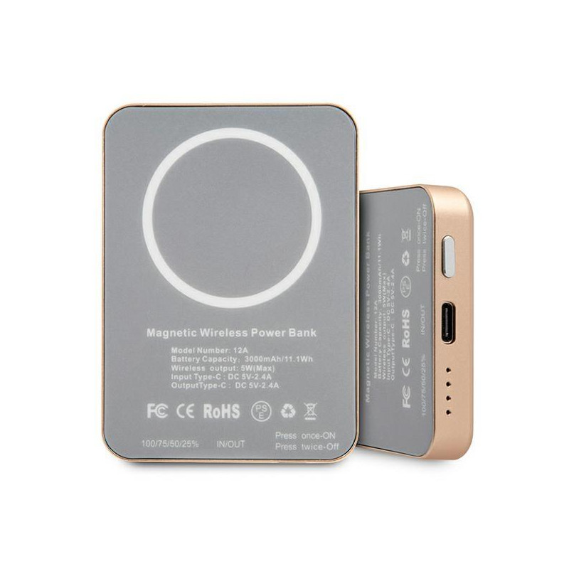Guess 3000mAh 5W indukcinis maitinimo blokas su MagSafe – auksinis