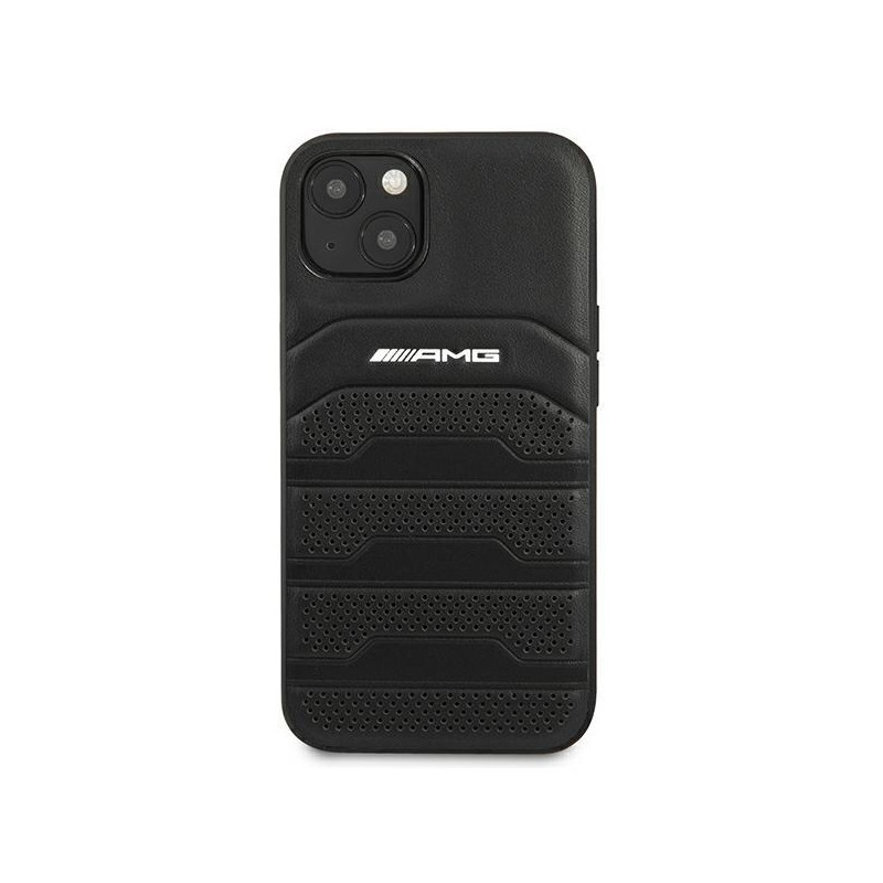 AMG Leather Debossed Lines dėklas iPhone 13 mini - juodas