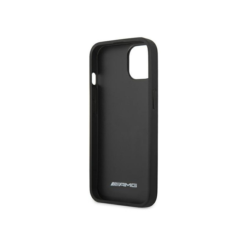 AMG Leather Debossed Lines dėklas iPhone 13 mini - juodas