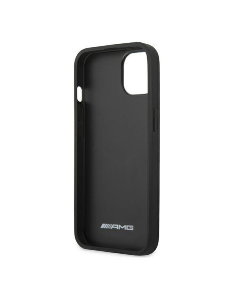 AMG Leather Debossed Lines dėklas iPhone 13 mini - juodas AMG Leather Debossed Lines dėklas iPhone 13 mini - juodas
