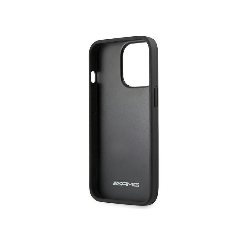 AMG Leather Debossed Lines dėklas, skirtas iPhone 13 Pro Max - juodas