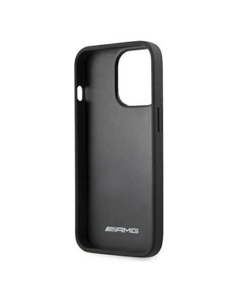 AMG Leather Debossed Lines dėklas, skirtas iPhone 13 Pro Max - juodas AMG Leather Debossed Lines dėklas, skirtas iPhone 13 Pro Max - juodas