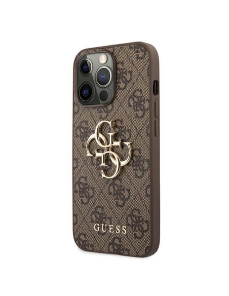 Guess 4G Big Metal Logo dėklas, skirtas iPhone 13 Pro / iPhone 13 - rudas Guess 4G Big Metal Logo dėklas, skirtas iPhone 13 Pro / iPhone 13 - rudas