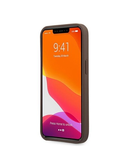 Guess 4G Big Metal Logo dėklas, skirtas iPhone 13 Pro / iPhone 13 - rudas Guess 4G Big Metal Logo dėklas, skirtas iPhone 13 Pro / iPhone 13 - rudas