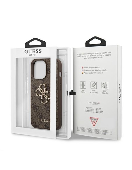 Guess 4G Big Metal Logo dėklas, skirtas iPhone 13 Pro / iPhone 13 - rudas Guess 4G Big Metal Logo dėklas, skirtas iPhone 13 Pro / iPhone 13 - rudas