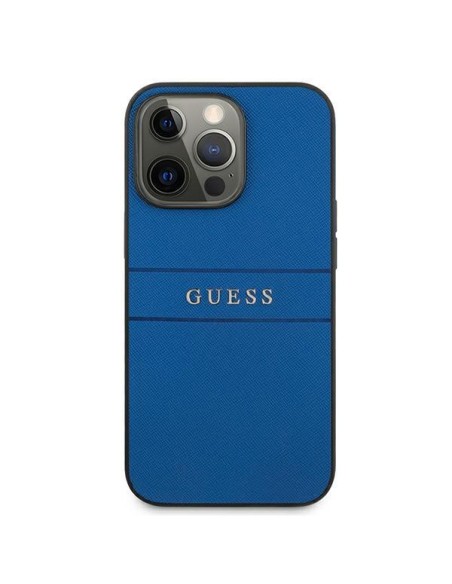 Guess Saffiano Strap dėklas, skirtas iPhone 13 Pro / iPhone 13 - mėlynas Guess Saffiano Strap dėklas, skirtas iPhone 13 Pro / iPhone 13 - mėlynas