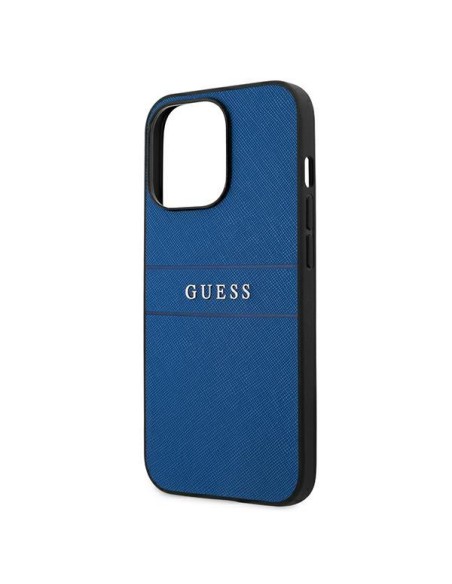Guess Saffiano Strap dėklas, skirtas iPhone 13 Pro / iPhone 13 - mėlynas Guess Saffiano Strap dėklas, skirtas iPhone 13 Pro / iPhone 13 - mėlynas