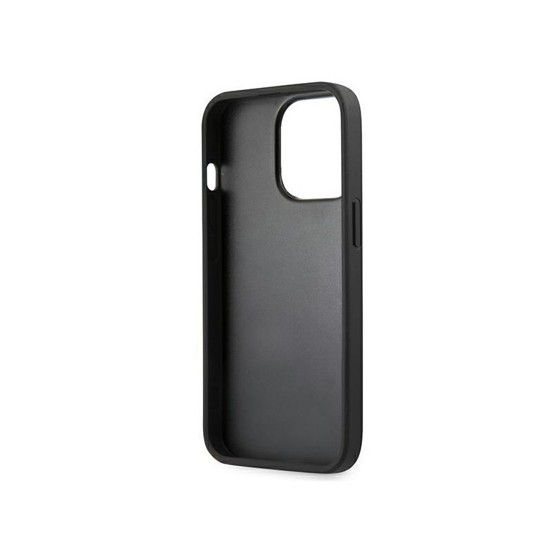 Guess Saffiano Strap dėklas, skirtas iPhone 13 Pro / iPhone 13 - mėlynas