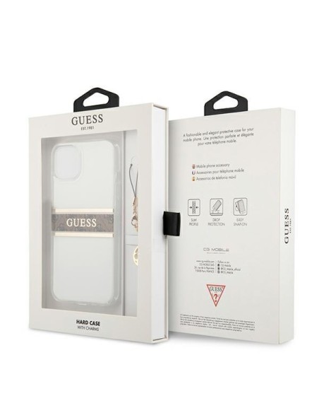 Guess 4G Charms Collection dėklas iPhone 13 mini - skaidrus Guess 4G Charms Collection dėklas iPhone 13 mini - skaidrus