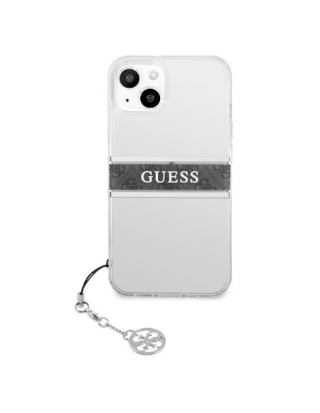 Guess 4G Grey Strap Charm dėklas iPhone 13 mini - skaidrus Guess 4G Grey Strap Charm dėklas iPhone 13 mini - skaidrus