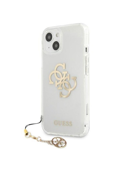Guess 4G Gold Charms Collection dėklas iPhone 13 mini - skaidrus Guess 4G Gold Charms Collection dėklas iPhone 13 mini - skaidrus