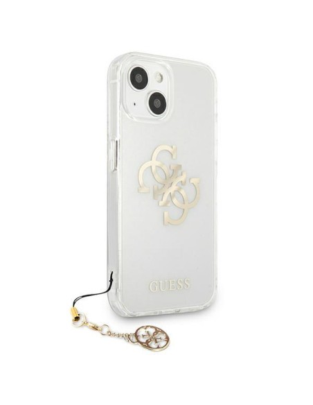 Guess 4G Gold Charms Collection dėklas iPhone 13 mini - skaidrus Guess 4G Gold Charms Collection dėklas iPhone 13 mini - skaidrus