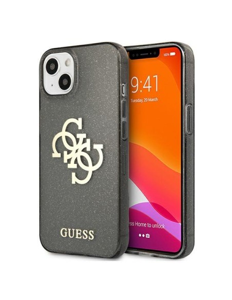 Guess Glitter 4G Big Logo dėklas iPhone 13 mini - juodas Guess Glitter 4G Big Logo dėklas iPhone 13 mini - juodas
