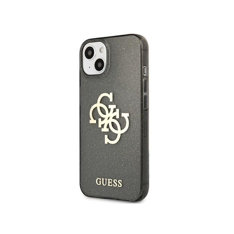 Guess Glitter 4G Big Logo dėklas iPhone 13 mini - juodas