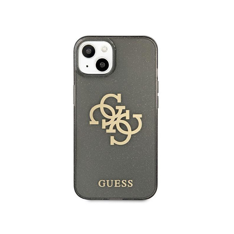 Guess Glitter 4G Big Logo dėklas iPhone 13 mini - juodas