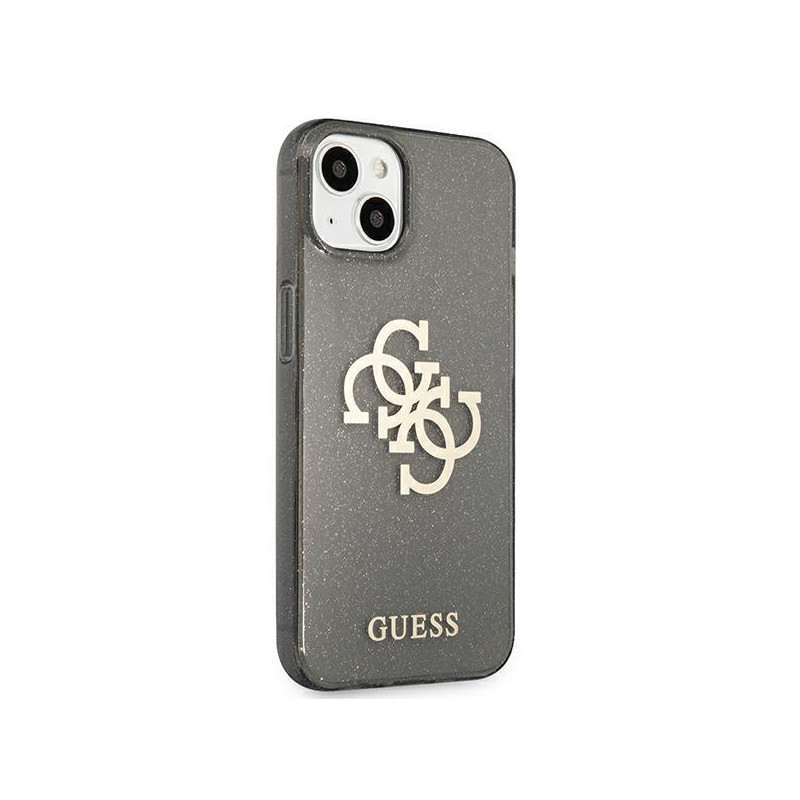 Guess Glitter 4G Big Logo dėklas iPhone 13 mini - juodas