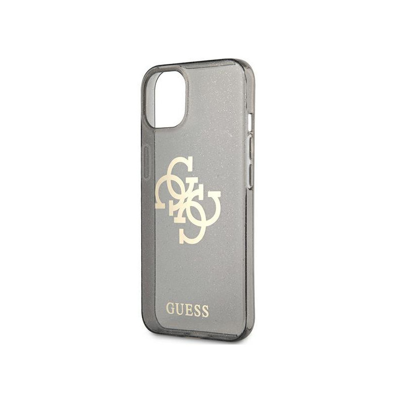 Guess Glitter 4G Big Logo dėklas iPhone 13 mini - juodas