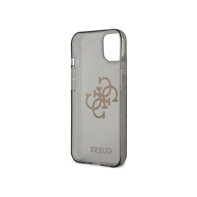 Guess Glitter 4G Big Logo dėklas iPhone 13 mini - juodas