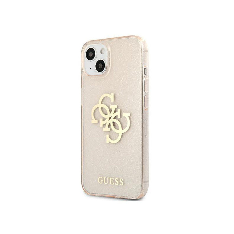 Guess Glitter 4G Big Logo dėklas iPhone 13 mini - auksinis