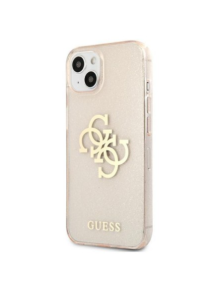 Guess Glitter 4G Big Logo dėklas iPhone 13 mini - auksinis Guess Glitter 4G Big Logo dėklas iPhone 13 mini - auksinis