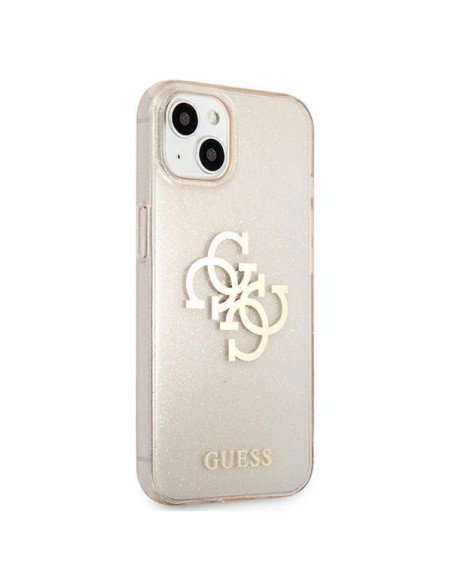 Guess Glitter 4G Big Logo dėklas iPhone 13 mini - auksinis Guess Glitter 4G Big Logo dėklas iPhone 13 mini - auksinis