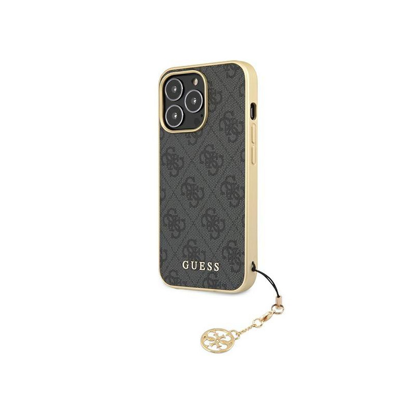 Guess 4G Charms Collection dėklas, skirtas iPhone 13 Pro Max - pilkas
