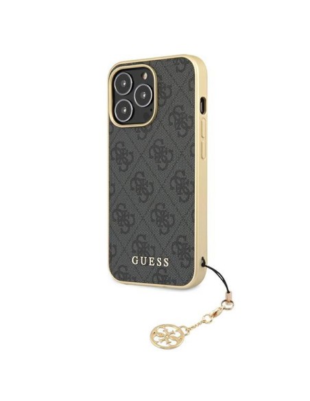 Guess 4G Charms Collection dėklas, skirtas iPhone 13 Pro Max - pilkas Guess 4G Charms Collection dėklas, skirtas iPhone 13 Pro Max - pilkas