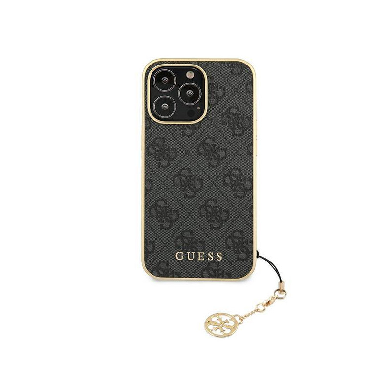 Guess 4G Charms Collection dėklas, skirtas iPhone 13 Pro Max - pilkas