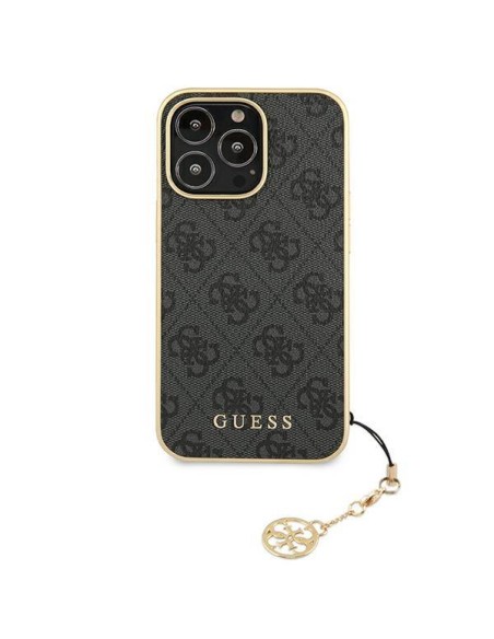 Guess 4G Charms Collection dėklas, skirtas iPhone 13 Pro Max - pilkas Guess 4G Charms Collection dėklas, skirtas iPhone 13 Pro Max - pilkas