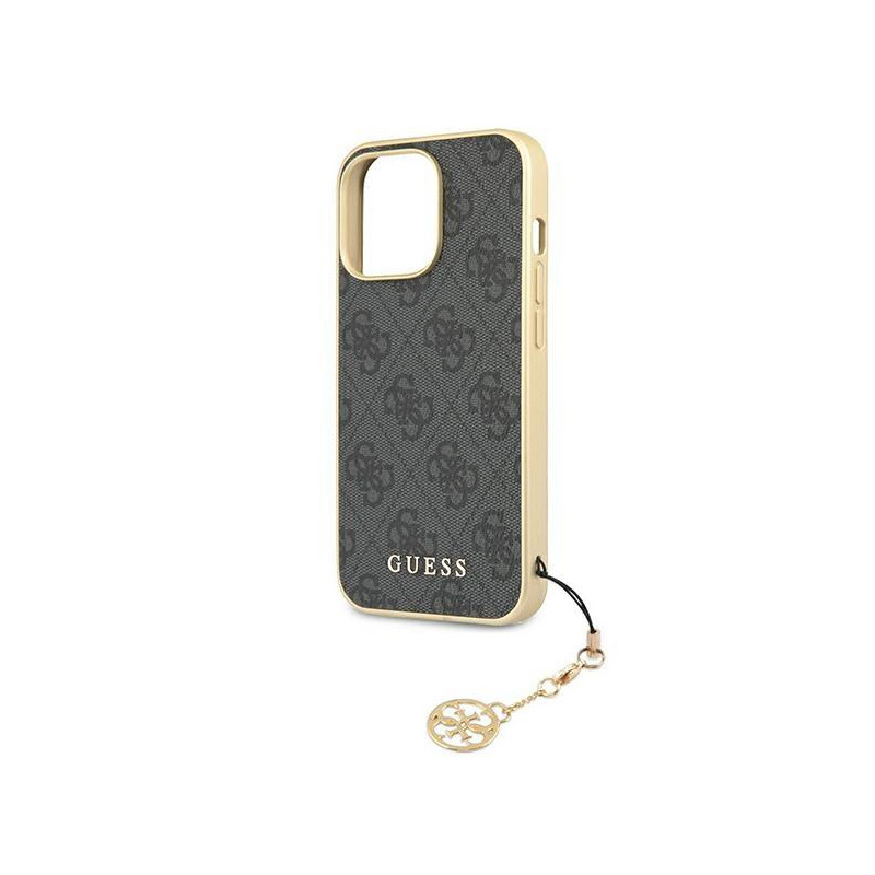 Guess 4G Charms Collection dėklas, skirtas iPhone 13 Pro Max - pilkas